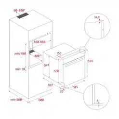 Мултифункционална фурна Тека AirFry HLB 8416 - черно стъкло