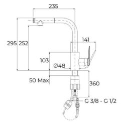 Кухненски смесител IN 938 Plus Pull-out - Тека